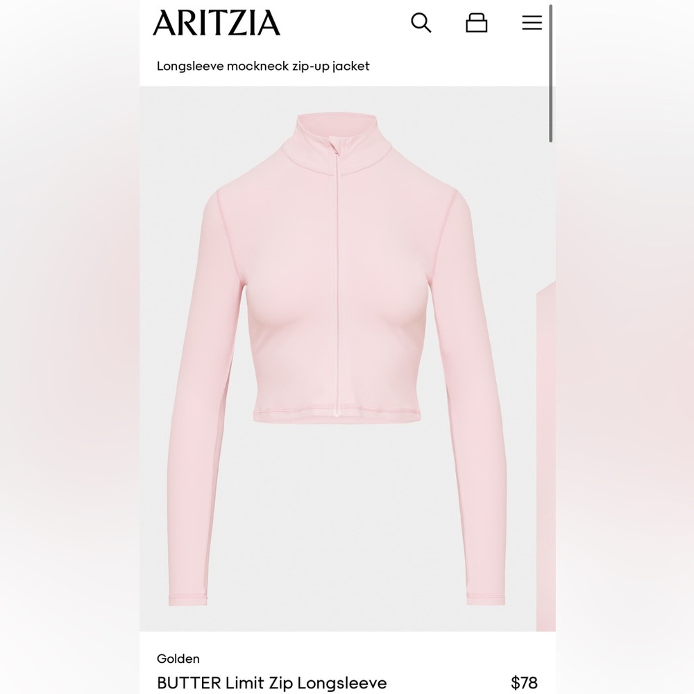 Aritzia Golden Butter Zip and matching bra